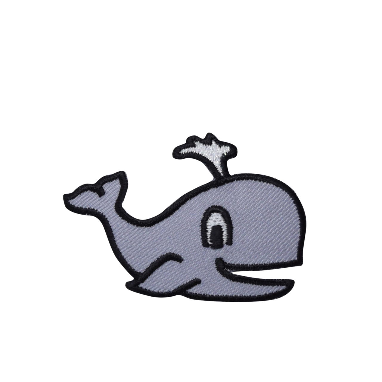 Gray Whale with Water Spout, Animals, Embroidered, Iron on Patch